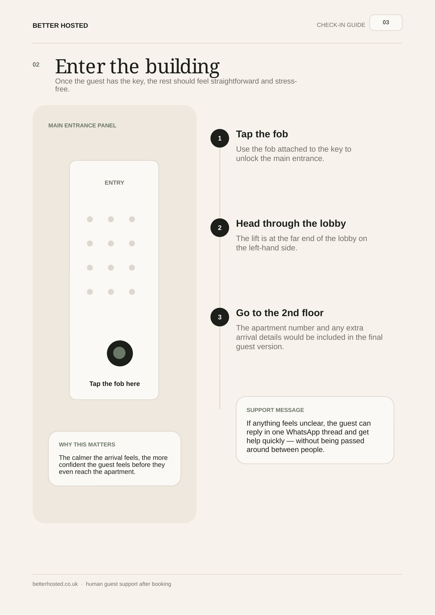 Sample building entry page