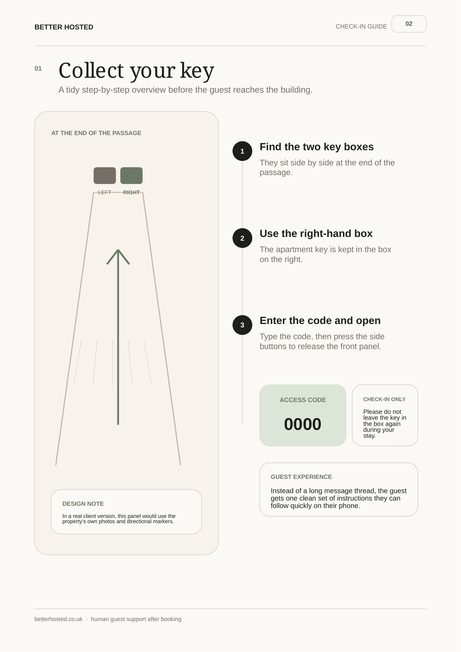 Better Hosted check-in instructions preview