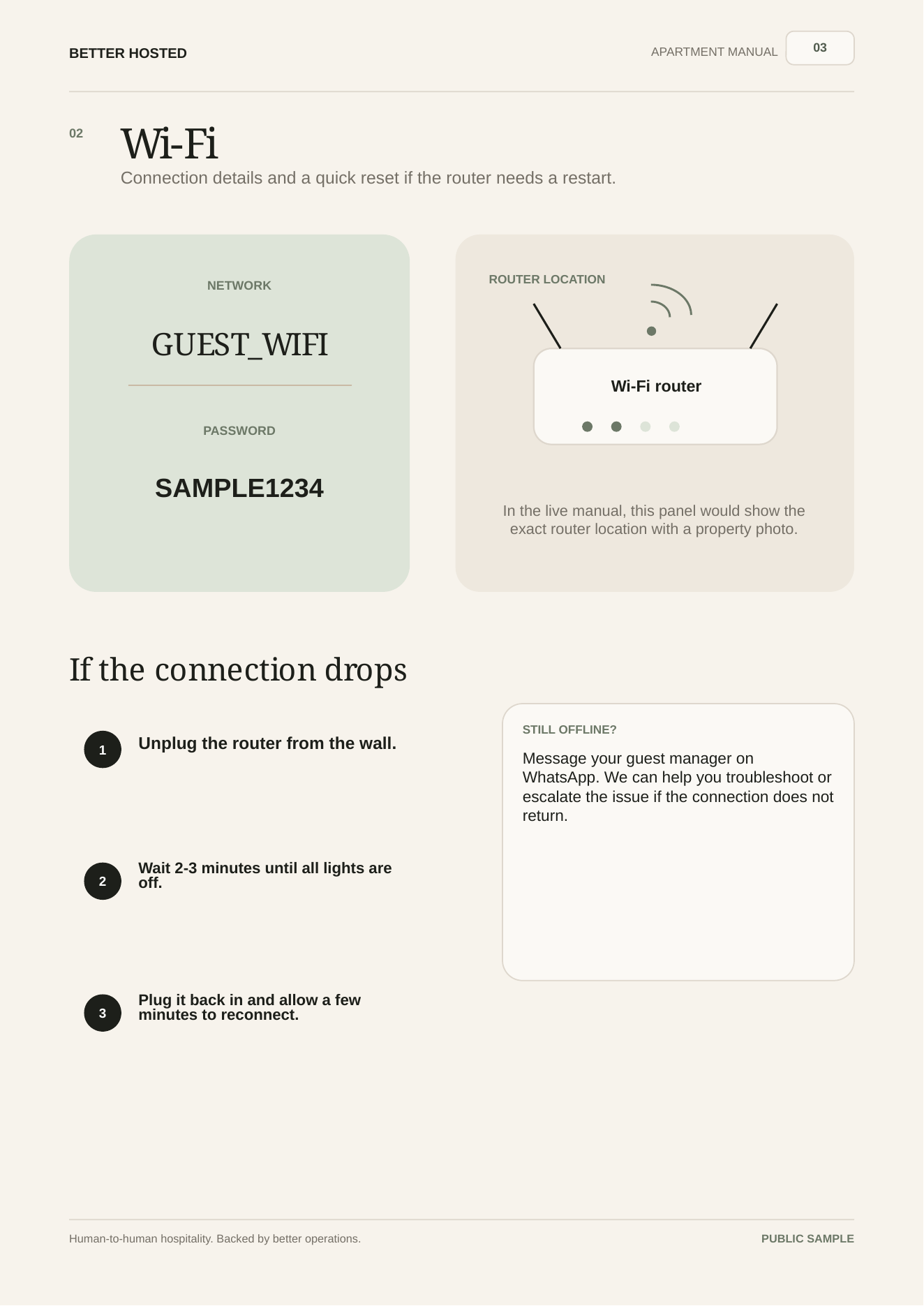 Better Hosted apartment manual preview
